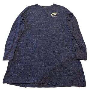 Nike Heather Blue Shirt Dress Women’s Size Medium Super Soft Long Sleeve Tunic